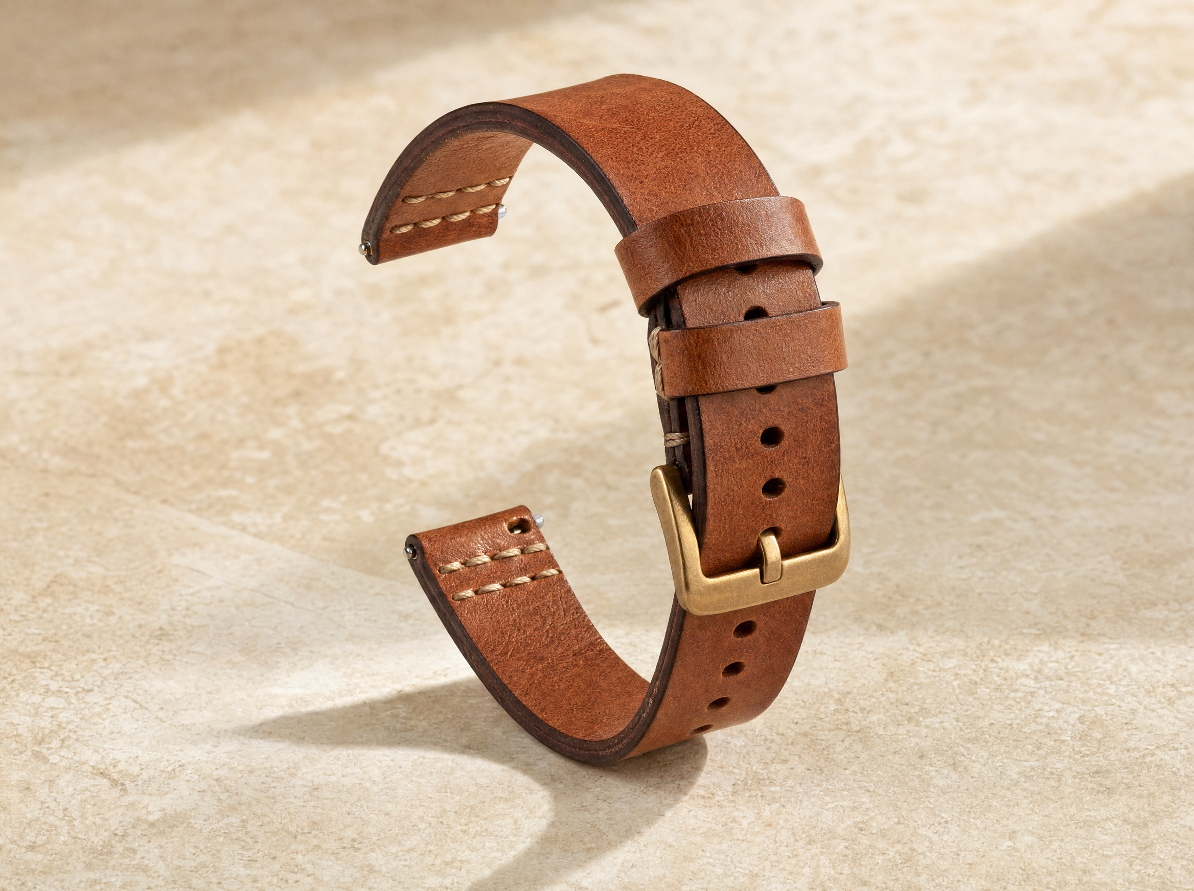 Heritage Leather sample band, studio product photograph